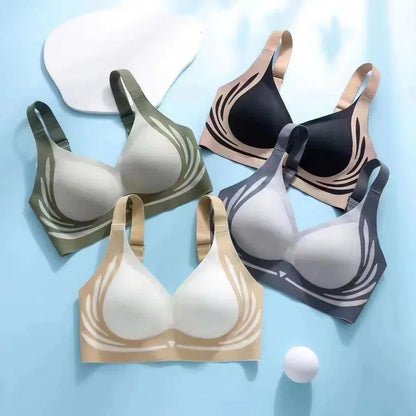 Buy 1 Get 3 FREE | London-Paris Premium Designer Edition Anti-Sagging Mega Lift Padded Wireless Bra